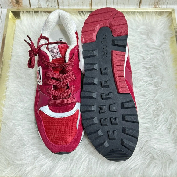 Rare Polo Ralph Lauren Trackster 100 P-Wing Red Sneakers New - Picture 11 of 11